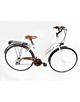 city bike bicicletta donna cerchi freni cavalletto alluminio telaio acciaio m 28