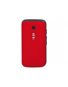 Cellulare rosso con sportellino tasti e display grandi fotocamera sveglia Trevi