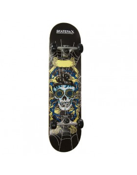 (USATO) Skateboard Professionale Skull Teschio Completo di Ruote
