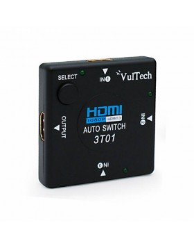 AUTO SWITCH 3 PORTE VIE AUTOMATICO HDMI HUB FULL HD 1080P VULTECH SW-01